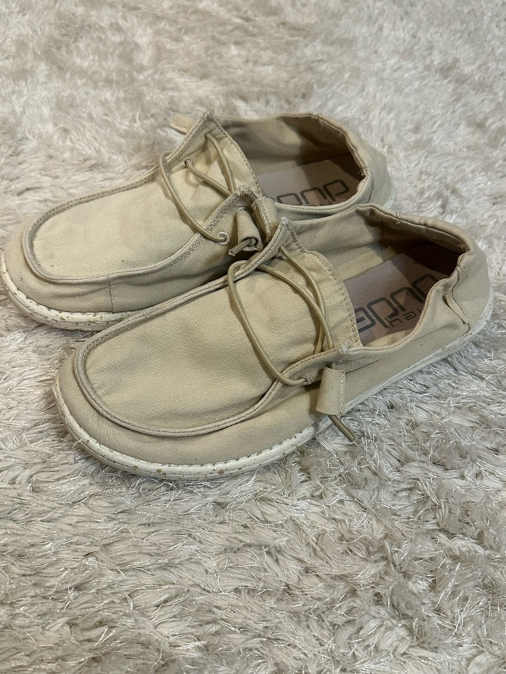 Hey Dude Wendy Cream Slip On Shoes